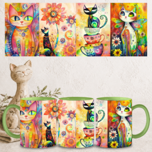 Whimsical Cats - Green Edition