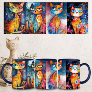 Whimsical Cats - Navy Blue Edition