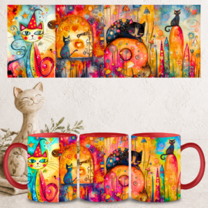 Whimsical Cats - Red Edition
